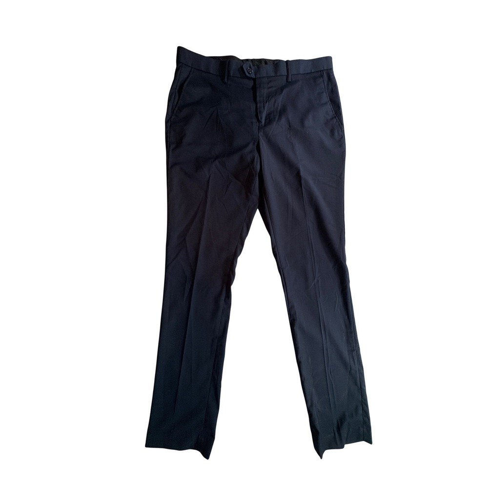 Dolce Roma Dress Pants Mens 34x34 Navy Blue Slim Fit Stretch Flat Front Trousers